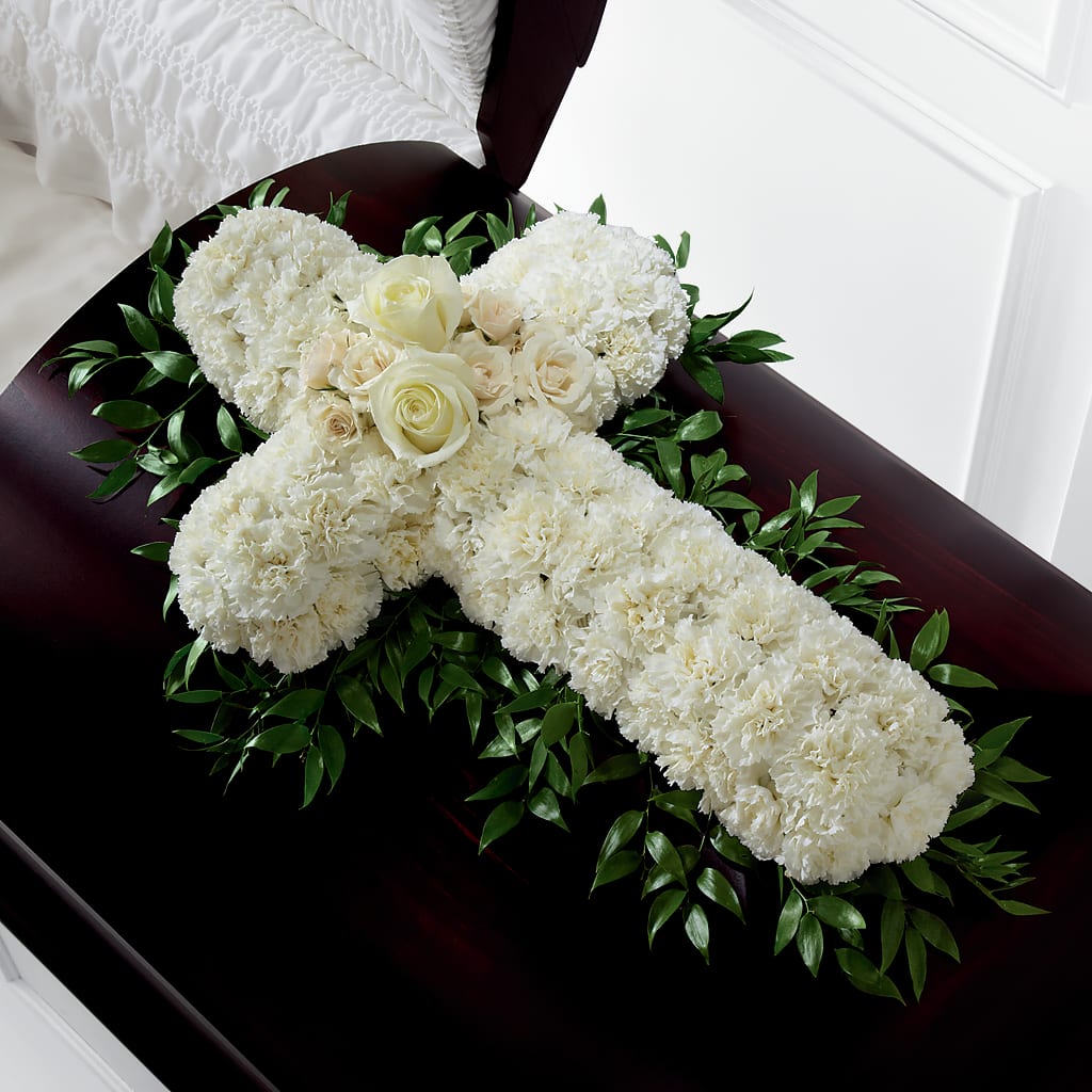 Peaceful Memories Casket Spray (Standard) – Floreria Principe De Paz Llc, Somerset NJ