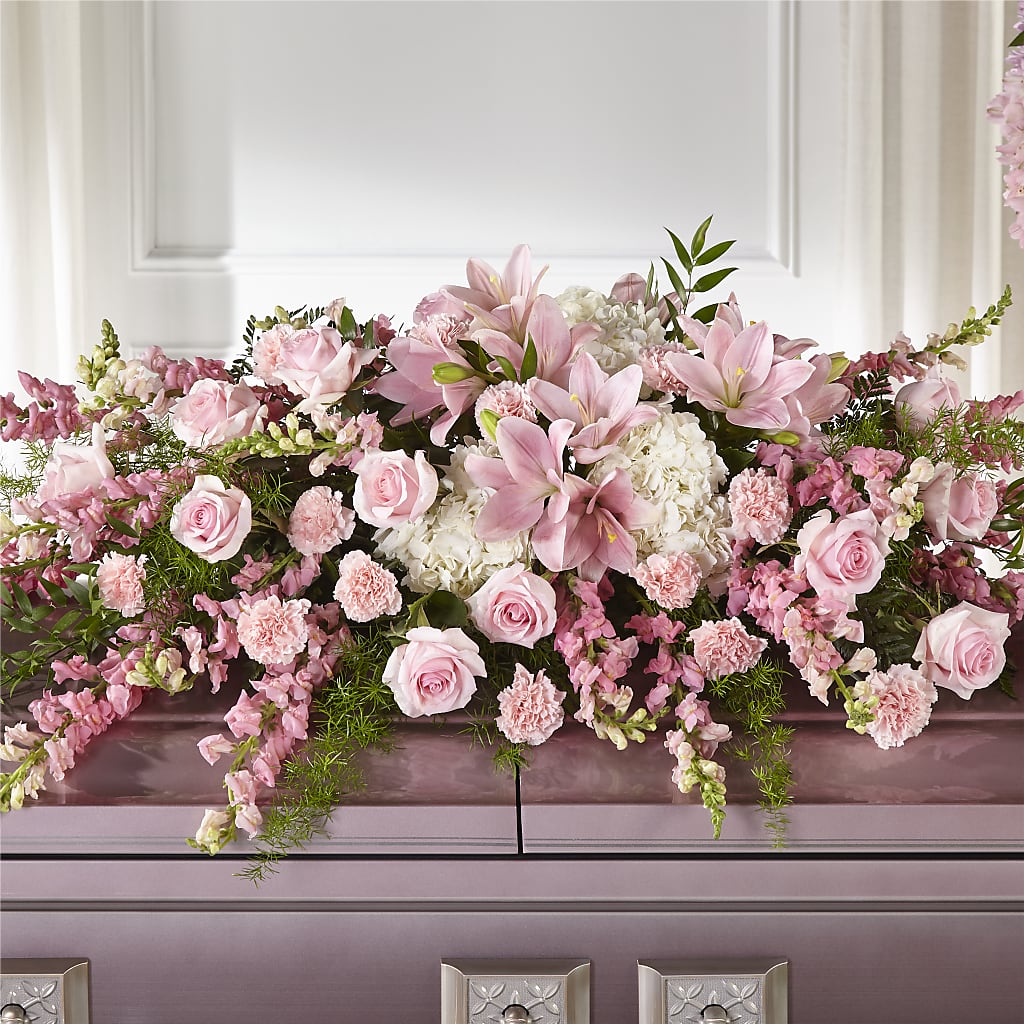 Life & Remembrance Casket Spray – Floreria Principe De Paz Llc, Somerset NJ