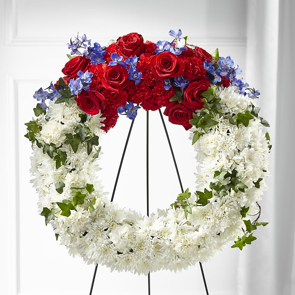 Patriotic Passion Wreath – Floreria Principe De Paz Llc, Somerset NJ