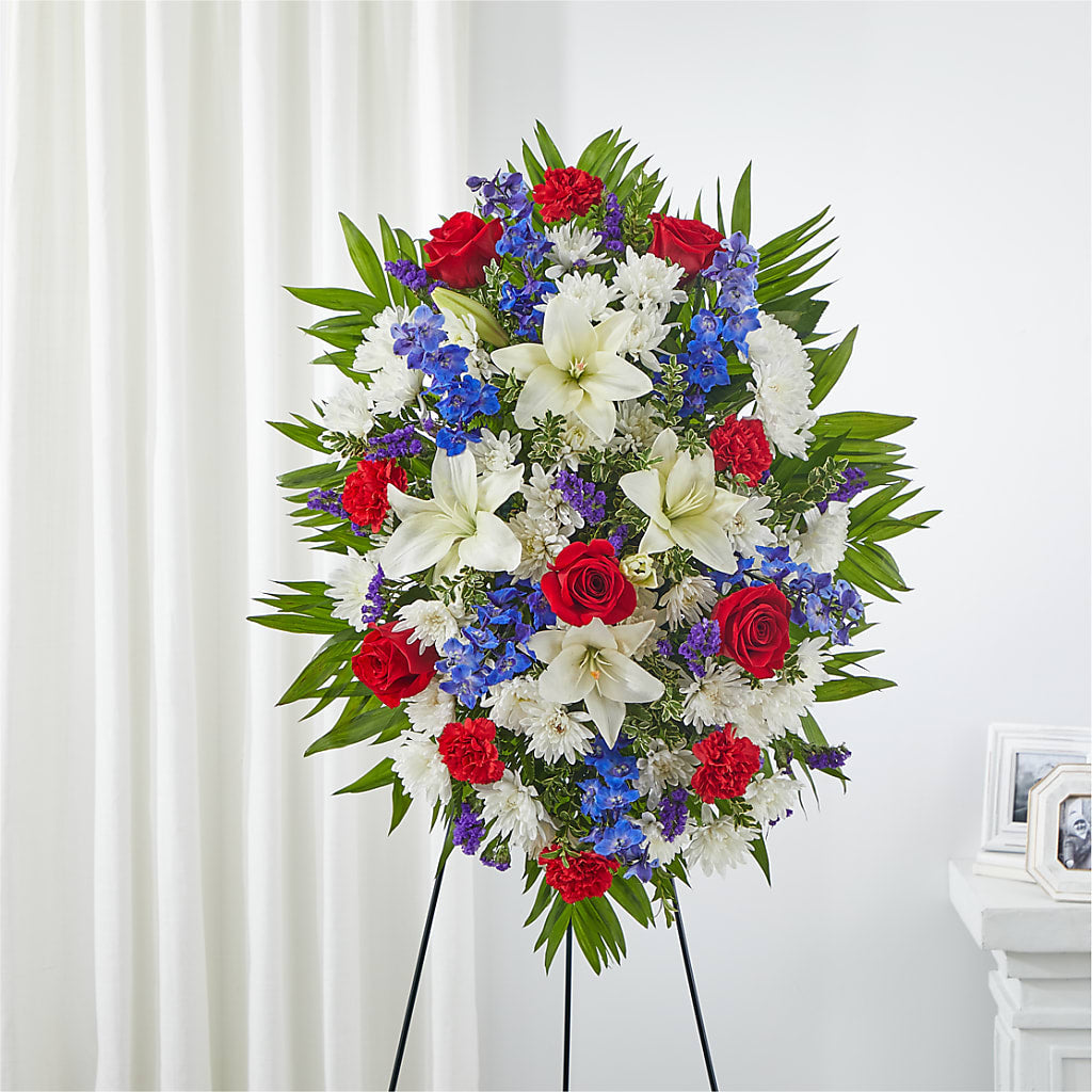 Cherished Service Standing Spray – Floreria Principe De Paz Llc, Somerset NJ