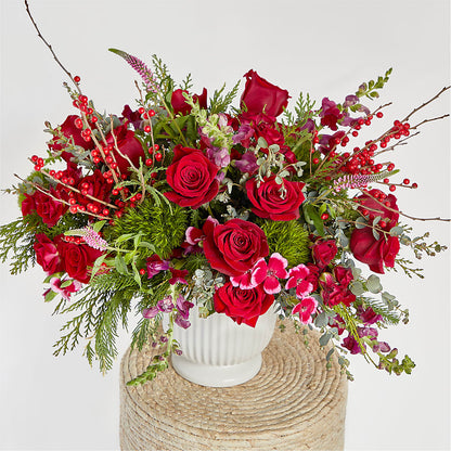 Big Red Bow Bouquet –  Floreria Principe De Paz Llc, Somerset NJ