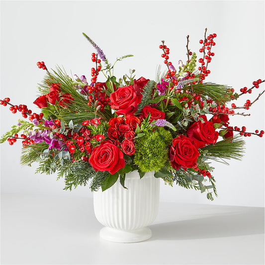 Big Red Bow Bouquet –  Floreria Principe De Paz Llc, Somerset NJ