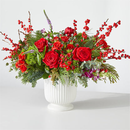Big Red Bow Bouquet –  Floreria Principe De Paz Llc, Somerset NJ