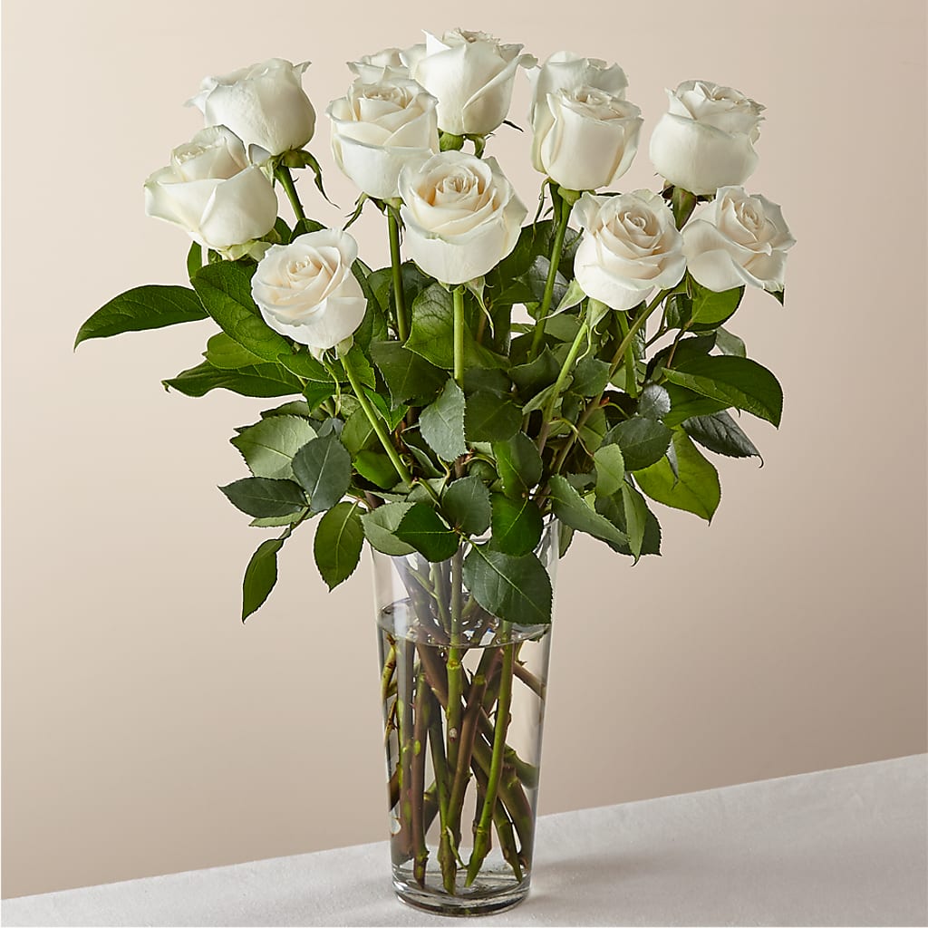 Long Stem White Rose Bouquet –  Floreria Principe De Paz Llc, Somerset NJ