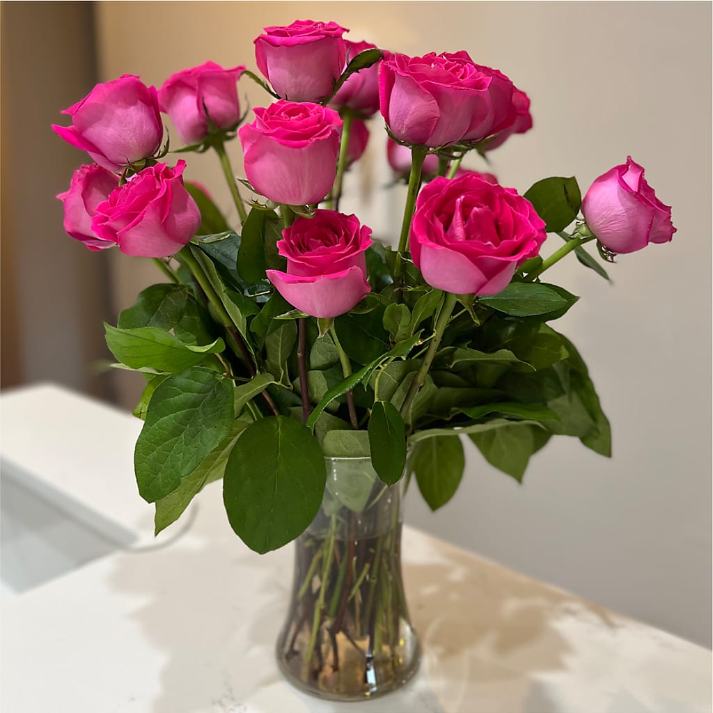 Long Stem Pink Rose Bouquet –  Floreria Principe De Paz Llc, Somerset NJ