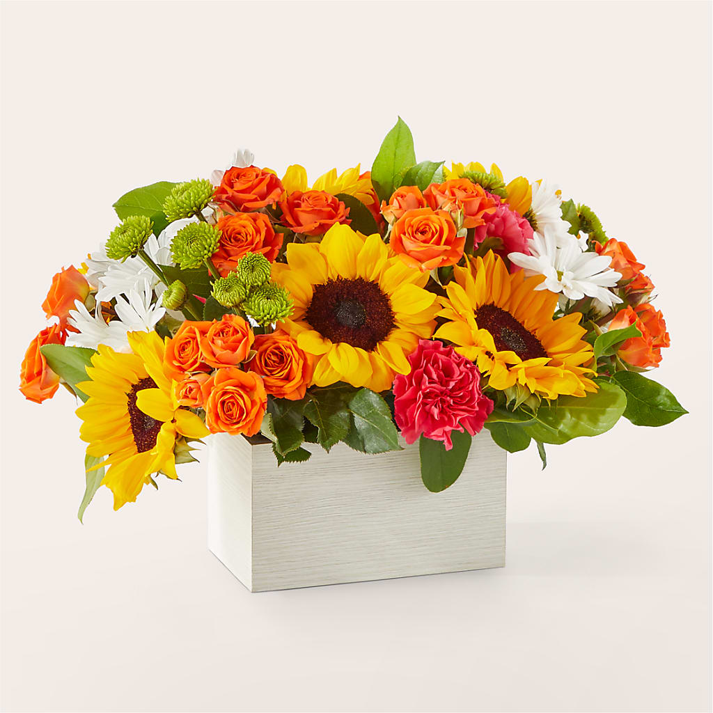 Sun-drenched Blooms Box Bouquet –  Floreria Principe De Paz Llc, Somerset NJ