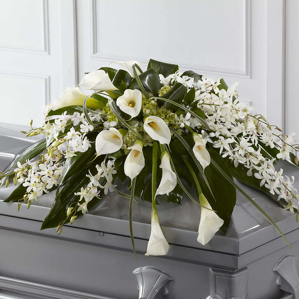 Angel Wings Casket Spray –  Floreria Principe De Paz Llc, Somerset NJ