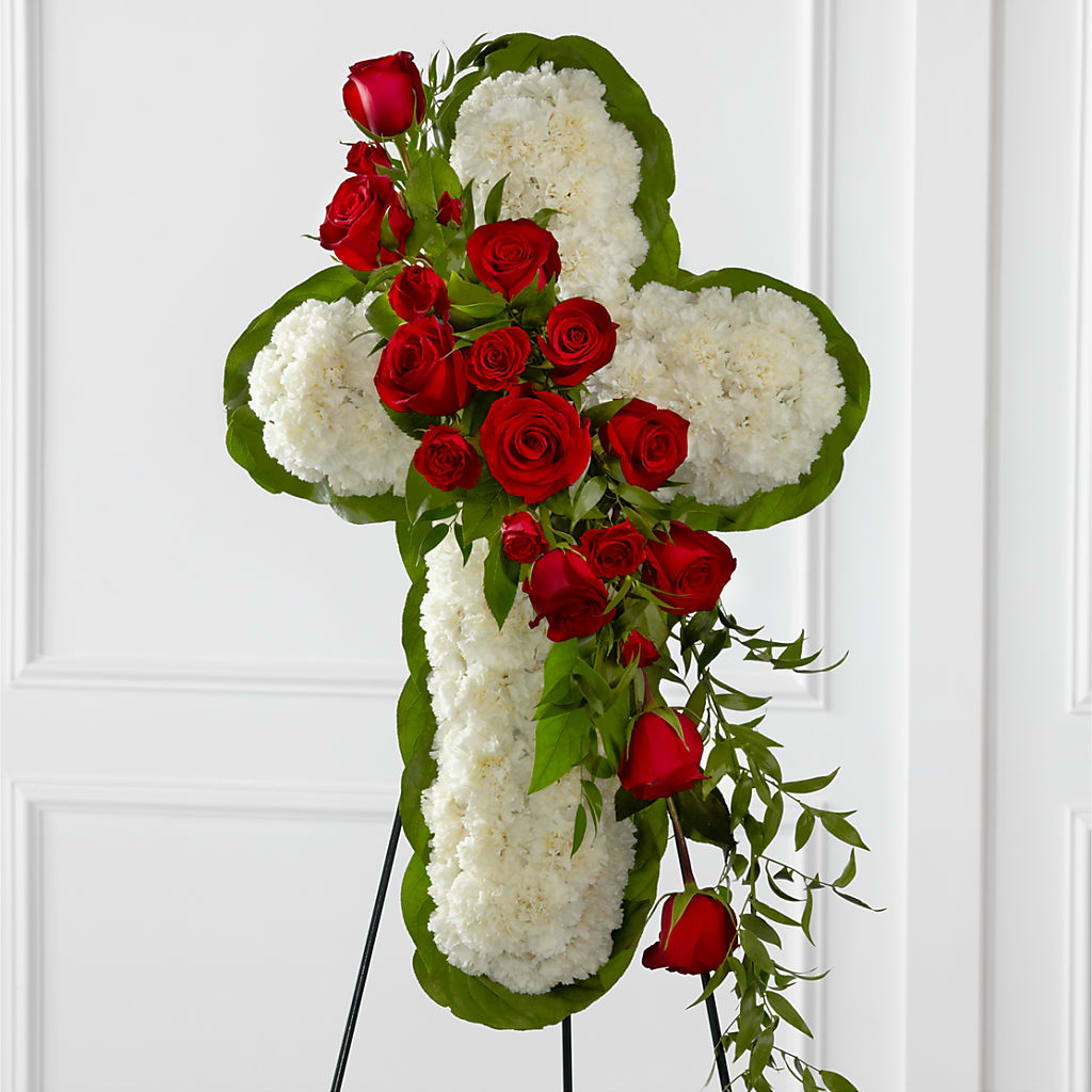 Floral Cross Easel –  Floreria Principe De Paz Llc, Somerset NJ