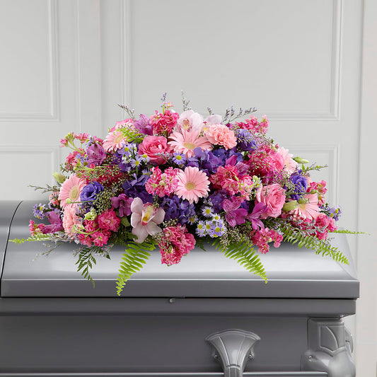 Glorious Garden Casket Spray –  Floreria Principe De Paz Llc, Somerset NJ