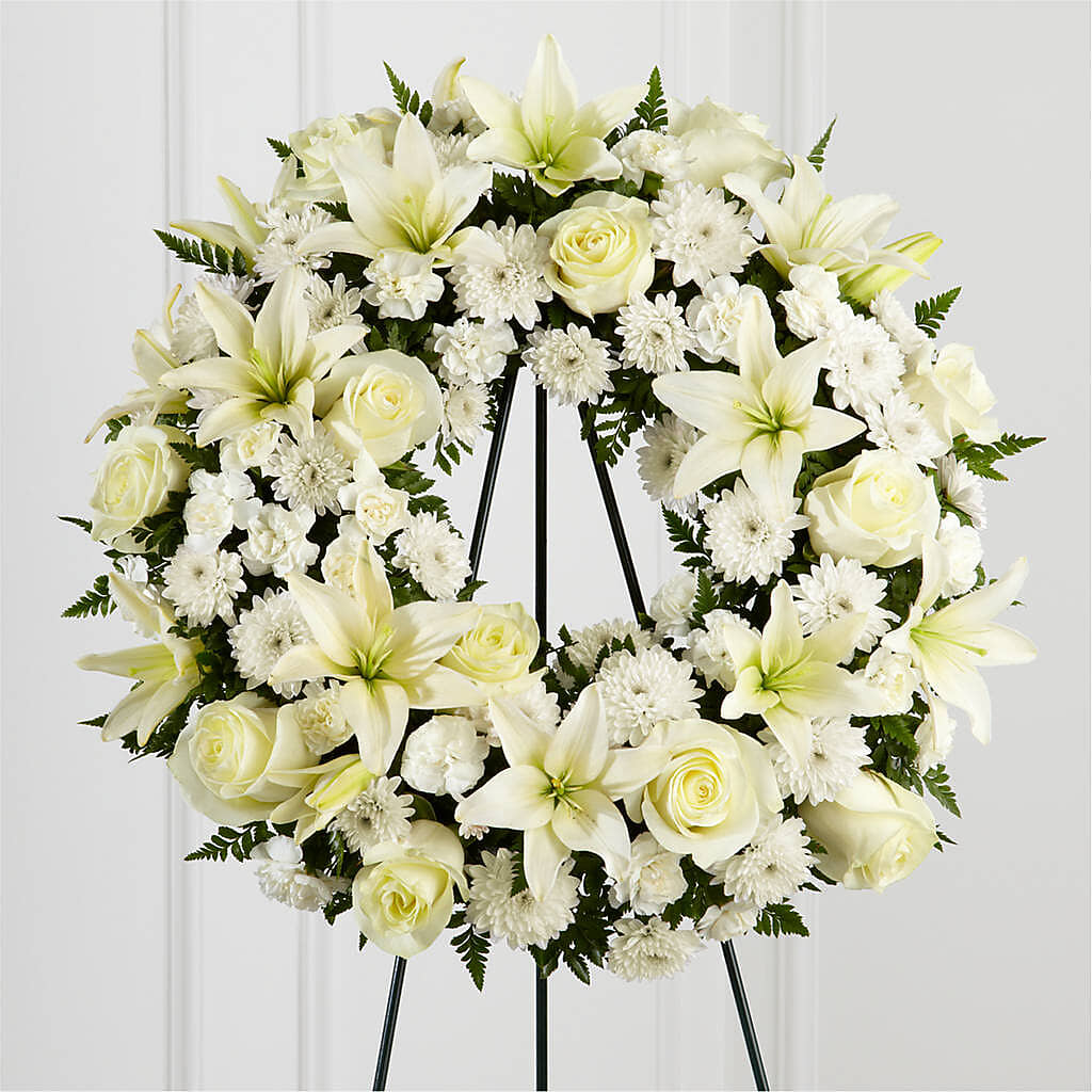 Treasured Tribute Wreath –  Floreria Principe De Paz Llc, Somerset NJ