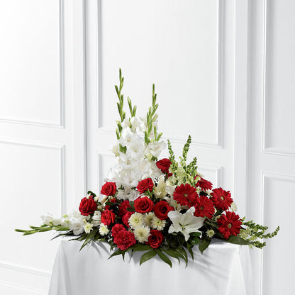 Crimson & White Arrangement –  Floreria Principe De Paz Llc, Somerset NJ