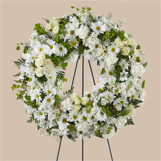 Faithful Wishes Wreath –  Floreria Principe De Paz Llc, Somerset NJ
