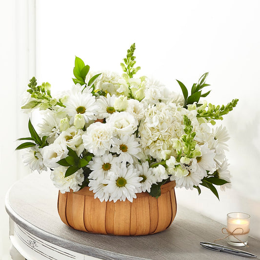 Pure Ivory Basket –  Floreria Principe De Paz Llc, Somerset NJ