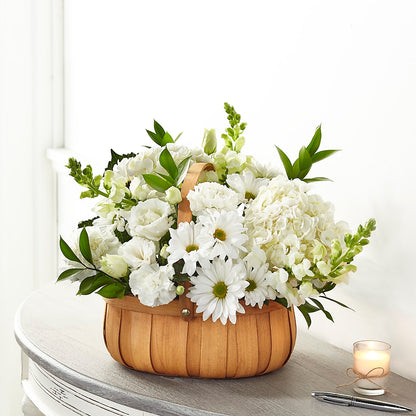Pure Ivory Basket –  Floreria Principe De Paz Llc, Somerset NJ