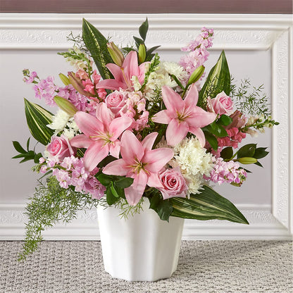 Simply Serene Floor Basket –  Floreria Principe De Paz Llc, Somerset NJ