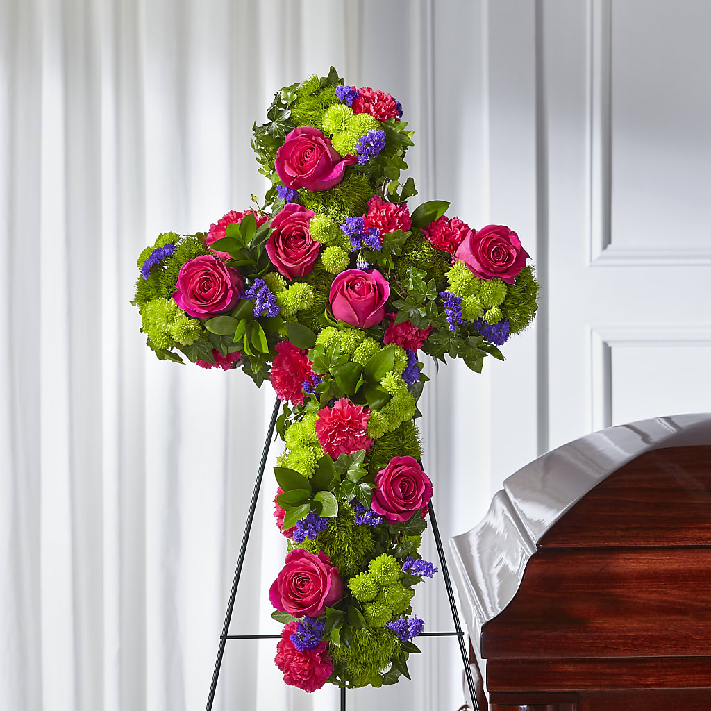 Tribute Rose Floral Cross –  Floreria Principe De Paz Llc, Somerset NJ