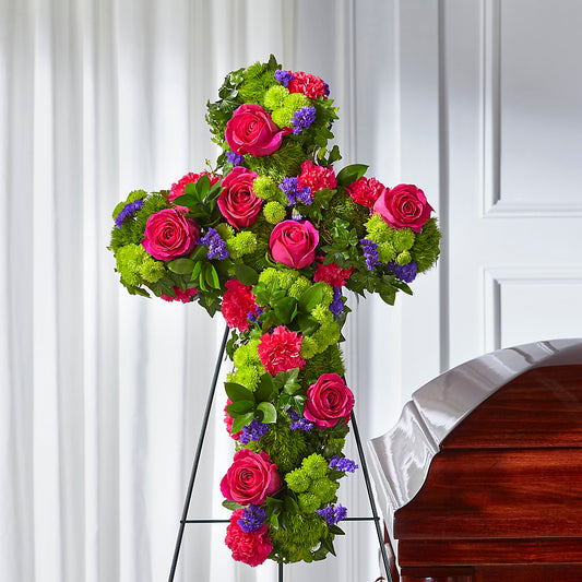Tribute Rose Floral Cross –  Floreria Principe De Paz Llc, Somerset NJ