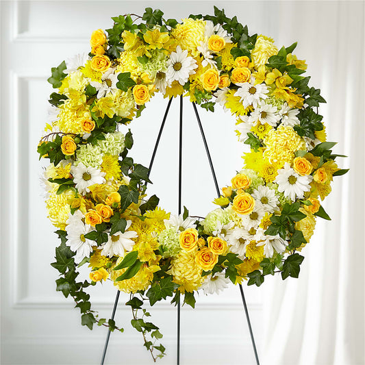 Golden Remembrance Wreath –  Floreria Principe De Paz Llc, Somerset NJ