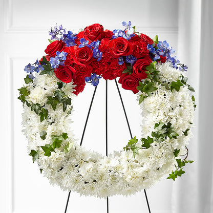Patriotic Passion Wreath –  Floreria Principe De Paz Llc, Somerset NJ