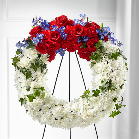 Patriotic Passion Wreath –  Floreria Principe De Paz Llc, Somerset NJ