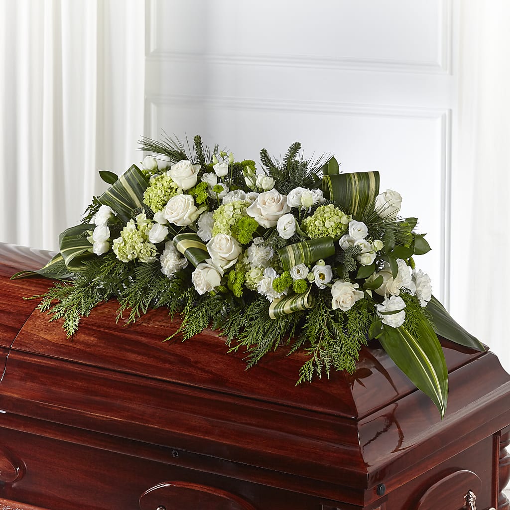 Hopeful Gesture Casket Spray –  Floreria Principe De Paz Llc, Somerset NJ