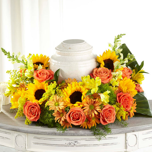 Faithful Sunflower Cremation Adornment –  Floreria Principe De Paz Llc, Somerset NJ