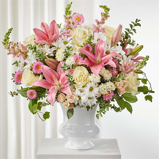 Empathetic Blooms Urn Arrangement –  Floreria Principe De Paz Llc, Somerset NJ