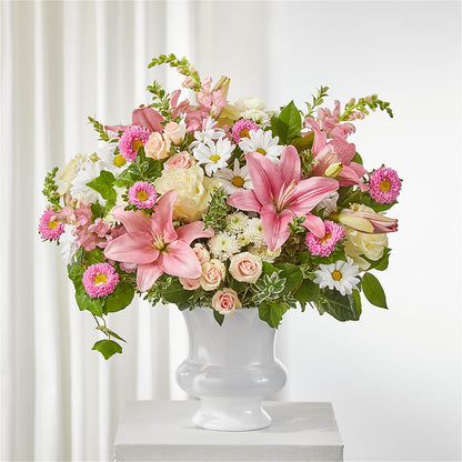 Empathetic Blooms Urn Arrangement –  Floreria Principe De Paz Llc, Somerset NJ