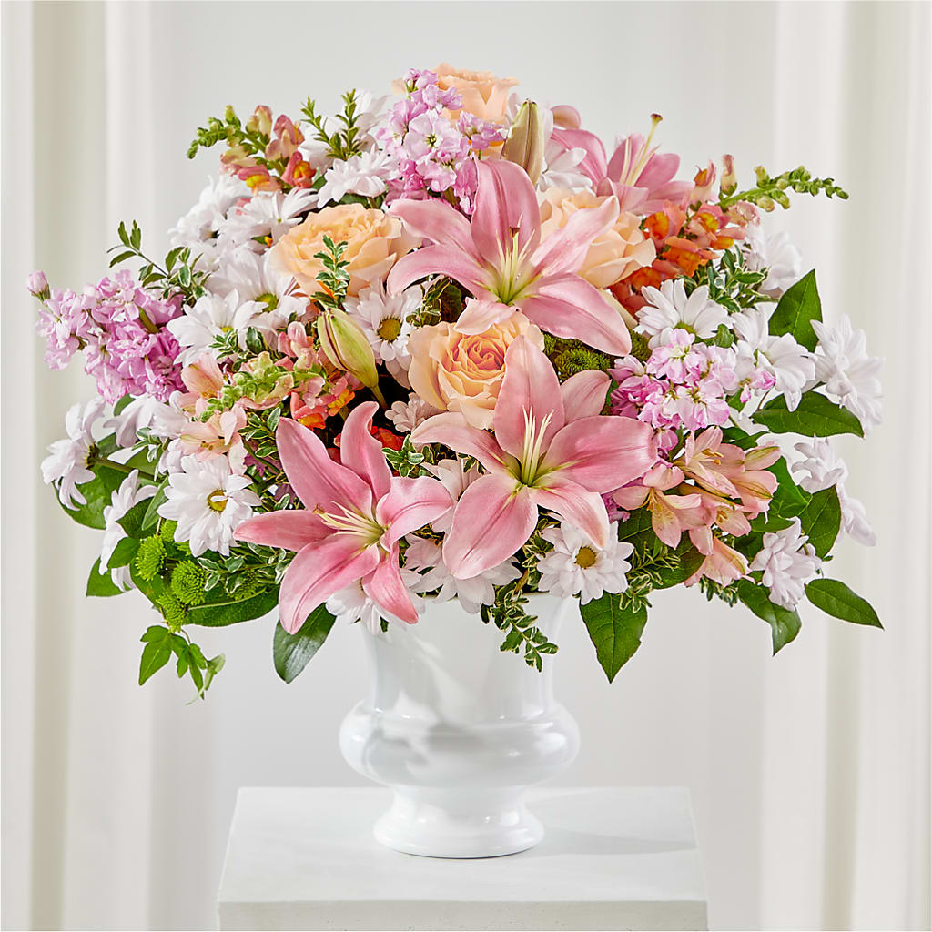 Heartfelt Gesture Urn Arrangement –  Floreria Principe De Paz Llc, Somerset NJ