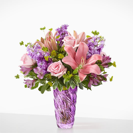 Precious Petals Bouquet with Luxe Swirl Vase –  Floreria Principe De Paz Llc, Somerset NJ