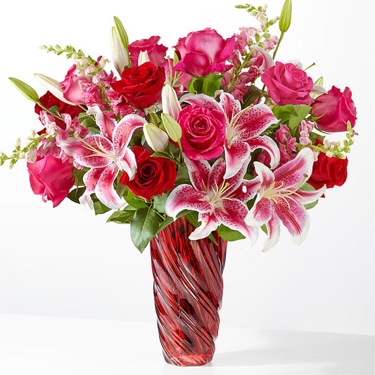 Always You Bouquet with Luxe Swirl Vase –  Floreria Principe De Paz Llc, Somerset NJ