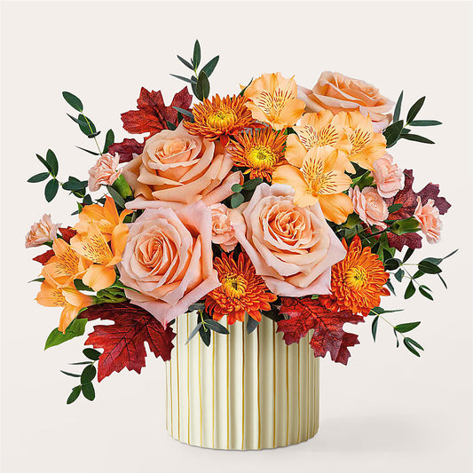 Spiced Latte Bouquet with Ivory Vase –  Floreria Principe De Paz Llc, Somerset NJ