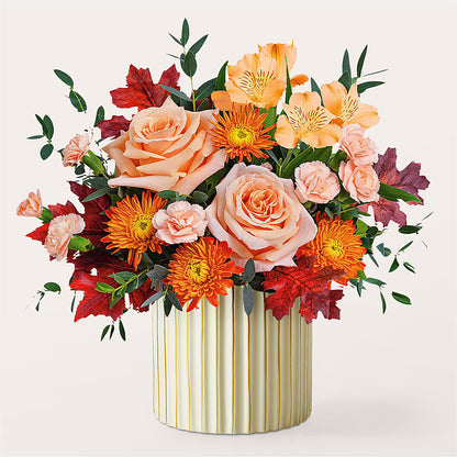 Spiced Latte Bouquet with Ivory Vase –  Floreria Principe De Paz Llc, Somerset NJ