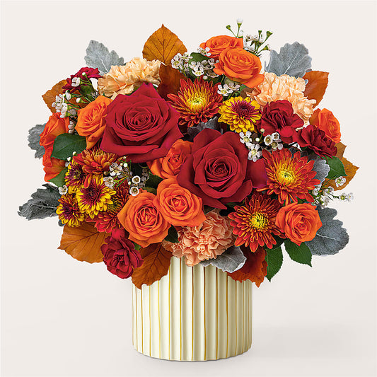 Merlot Bouquet with Ivory Vase –  Floreria Principe De Paz Llc, Somerset NJ