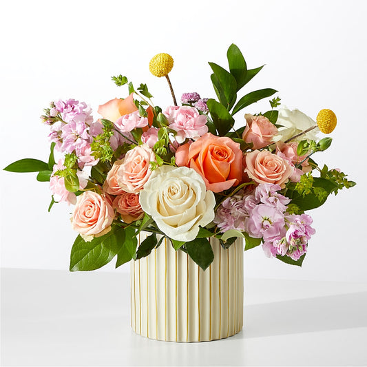 French Market Bouquet with Ivory Vase –  Floreria Principe De Paz Llc, Somerset NJ