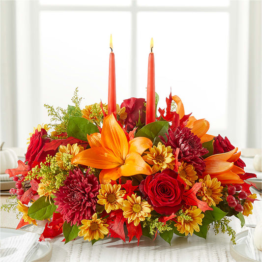Autumn's Embrace Centerpiece –  Floreria Principe De Paz Llc, Somerset NJ