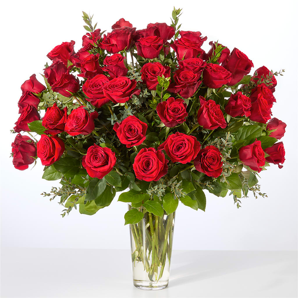 Forever Yours Fifty Stem Red Rose Bouquet –  Floreria Principe De Paz Llc, Somerset NJ