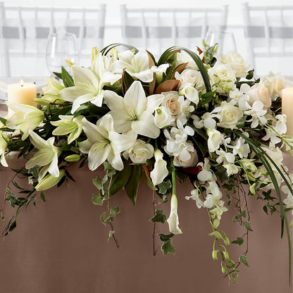 White Linen Arrangement –  Floreria Principe De Paz Llc, Somerset NJ