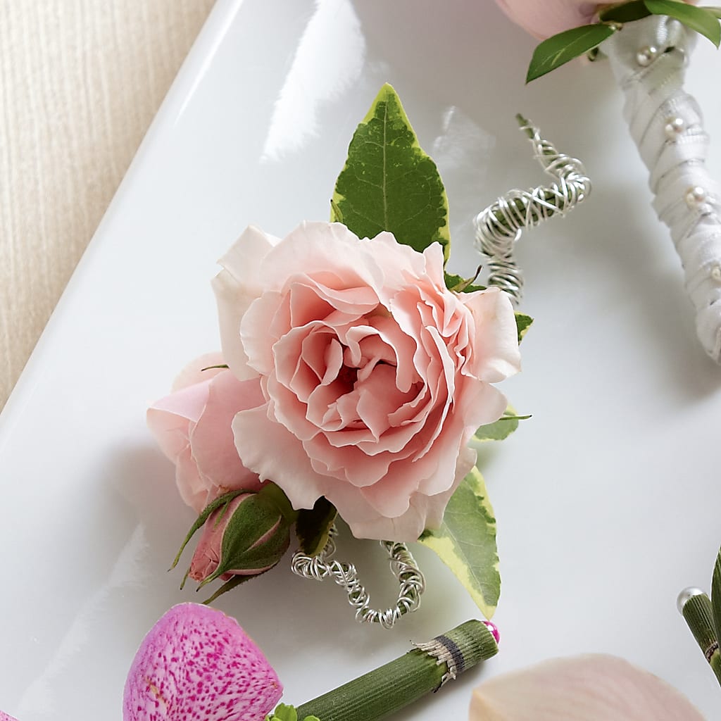 Pink Spray Rose Boutonniere –  Floreria Principe De Paz Llc, Somerset NJ