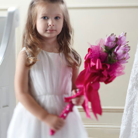 Sparkle Pink Flower Girl Bouquet –  Floreria Principe De Paz Llc, Somerset NJ