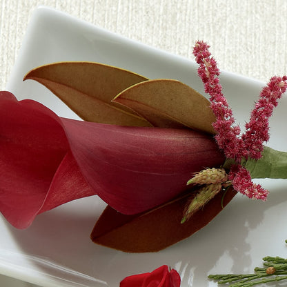 Red Calla Boutonniere –  Floreria Principe De Paz Llc, Somerset NJ