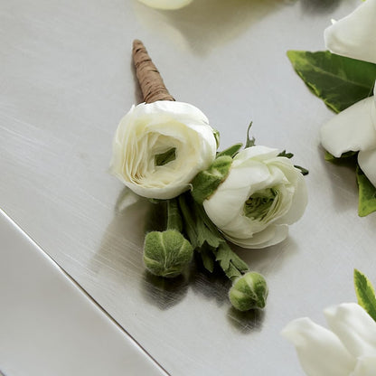 White Ranunculus Boutonniere –  Floreria Principe De Paz Llc, Somerset NJ