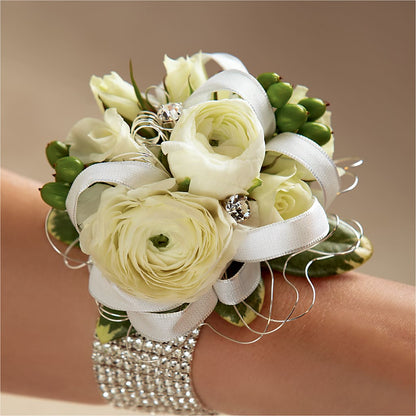 White Wedding Corsage –  Floreria Principe De Paz Llc, Somerset NJ